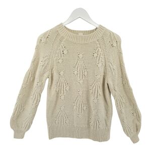 GAP Wool Blend Sweater Size XS Oversized Boxy Textured in Cream